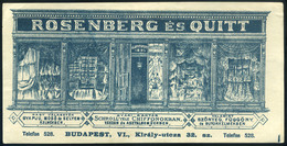 SZÁMOLÓ CÉDULA Régi Reklám Grafika , Rosenberg és Quitt  /  Vintage Adv. Graphics BAR TAB, Rosenberg And Quitt - Ohne Zuordnung