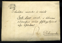 PESTH 1846. Veszter Sándor 1810-1864. Táncos, Koreográfus és Táncmester Autográf Levele Debrecenbe Küldve, érkezési Bély - ...-1867 Prephilately