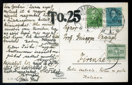 VESZPRÉM 1936. Képeslap Firenzébe Küldve, Poste Restante, Portózva  /  1936 Vintage Pic. P.card To Florence , Postage Du - Ohne Zuordnung