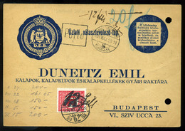 KUNSZENTMÁRTON 1934. Céges, üzleti Válasz Levlap, Budapestre Küldve, Látványos és Ritka, Javított Portózással! - Postage Due