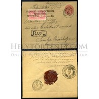 PESTJENŐ 1887. Ajánlott  Díjjegyes Boríték, A "bélyeghiány" Miatt A Budapesti Posta és Távírda Igazgatóságnál 5Kr Párral - Lettres & Documents