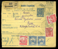 NYITRALUDÁNY 1917. Csomagszállító, Vegyes Bérmentesítéssel Győrbe Küldve - Gebruikt
