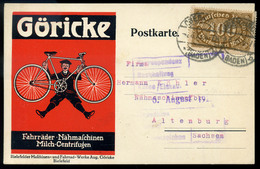 1923.  Kerékpár, Németország, Göricke, Reklám Képeslap  /  Bicycle Germany Adv. Vintage Pic. P.card - Ungarn