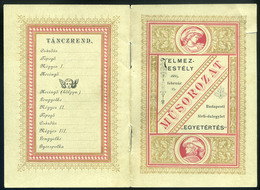 BUDAPEST 1885. Budapesti Egyetértés Férfi Dalegylet , Dekoratív Műsorfüzet, Táncrend - Ohne Zuordnung