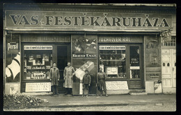 BUDAPEST 1930. Cca. Bencze Gusztáv Vas és Festék Áruház Fotós Képeslap   /  Iron And Paint Store Vintage Pic. P.card - Ungarn