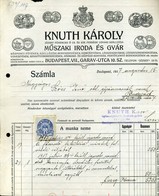 BUDAPEST 1917. Knuth Károly , Fejléces,céges Számla, Garay Utca - Unclassified