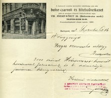 BUDAPEST 1912. Butor-Csarnok, József Krt, Fejléces, Céges Levél - Ohne Zuordnung