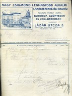 BUDAPEST 1910. Nagy Zsigmond Lakberendezési áruház Fejléces, Céges Levél - Unclassified