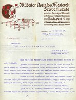 BUDAPEST 1917. Műbútor Asztalosok Mesterek  Fejléces, Céges Számla - Non Classés