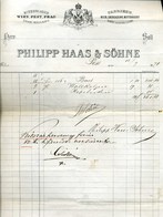 PEST 1871. Phillipp Haas , Fejléces, Litografált Számla - Ohne Zuordnung