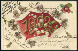 1902. Évszámos Litho üdvözlő Képeslap, újévi Bélyegzéssel  /  Litho Vintage Pic. P.card New Years Pmk - Ungarn