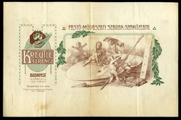 BUDAPEST 1915. Kreutle Ferenc, Festőművészeti-szerek Szaküzlete, Fejléces, Céges Számla - Zonder Classificatie