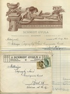 BUDAPEST 1925. Schmidt Gyula, Műépítész, Postázott, Fejléces, Céges Számla - Zonder Classificatie