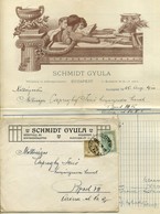 BUDAPEST 1925. Schmidt Gyula, Műépítész, Postázott, Fejléces, Céges Számla - Ohne Zuordnung