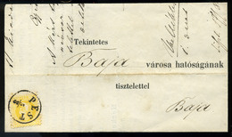 PEST 1867. Heckenast Gusztáv Nyomdász , érdekes 2Kr-ral Postázott Céges Levél Bajára Küldve - Used Stamps