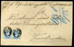 KUNSZENTMÁRTON 1871.06.17. 4. Zónás Távolsági Levél 2*10Kr Bérmentesítéssel Kecskemétre Küldve! Ritka, Kiállítási Darab! - Used Stamps