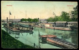 GOMBOS 1910. Cca. Gőzkomp, Régi Képeslap  /  Steam Ferry Vintage Pic. P.card - Ungarn