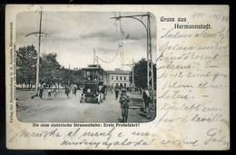 NAGYSZEBEN 1904. Elektromos Villamos Első Próbaút, Ritka, Régi Képeslap  /  Electric Tram First Trial Run Rare Vintage P - Ungheria