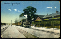 KOMÁROM 1916.  Vasútállomás, Régi Képeslap 1916.  /  Train Station Vintage Pic. P.card - Hongarije