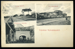 NYITRABÁNYA 1913. Állomás, Vasúti Szénrakodó, Bánya, Régi Képeslap  /  Station, Rail Coal Dock, Mine Vintage Pic. P.card - Hungary