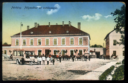 PÁRKÁNY Vasútállomás, Autóbusz , Régi Képeslap  /  Train Station, Bus Vintage Pic. P.card - Gebruikt