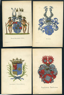 NORVÉGIA 1903. 8db Címeres, Litho Képeslap Magyarországra Küldve  /  NORWAY 8 Coat-of-arms Litho Vintage Pic. P.card To - Norwegen