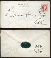 CSABA 1871. Szép 5Kr Díjjegyes Boríték, Céges Levélzáróval , Aron Lewy  /  Nice 5 Kr Stationery Cov. Corp. Seal - Oblitérés