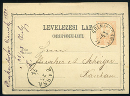 GÖLNICBÁNYA 1874. Díjjegyes Levlap Kassára Küldve, Szép Bélyegzéssel  /  Stationery P.card Nice Pmk To Kassa - Usado