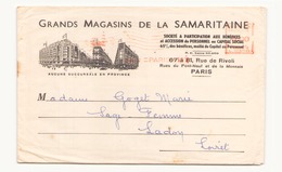 Enveloppe à En-tête " Grands Magasins De La Samaritaine à Paris " Pour Ladon - Autres & Non Classés