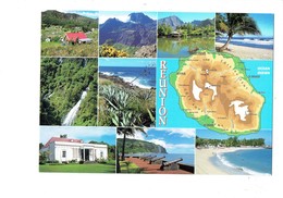 Cpm - ILE DE LA REUNION - Carte Géographique - Multivues - Reunion