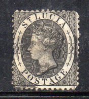 Y1218 - ST. LUCIA1864 , 1 Cent Nero Usato Fil CC Dent 12 1/2 - Ste Lucie (...-1978)