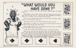 Black Humor, Gambling Cards, Woman Misunderstands Bridge Card Game, Navajo Artist Image, C1940s Vintage Postcard - Black Americana