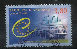 Cinquantenaire Du Conseil De L'Europe, Un Timbre Oblitéré Andorre, 1 ère Qualité - Used Stamps