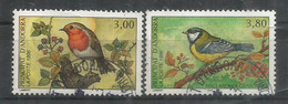 ANDORRA.  Rouge-Gorge Et La Mésange Charbonnière En Andorre. Deux Timbres Oblitérés , 1 ère Qualité - Gebruikt