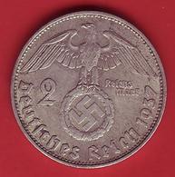 - ALLEMAGNE - Troisième Reich - 2 Reichsmark - 1937 D - Argent - - 2 Reichsmark