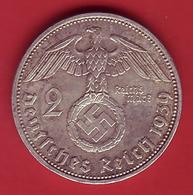 - ALLEMAGNE - Troisième Reich - 2 Reichsmark - 1939 A - Argent - - 2 Reichsmark