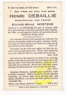 DP Henri Debaillie ° Lichtervelde 1860 † 1934 X Sidonie Hostens - Images Religieuses