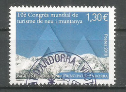 Congrès Mondial De Tourisme De Neige Et De Montagne,Andorra,mars 2018.  Un Timbre Oblitéré 1 ère Qualité - Used Stamps
