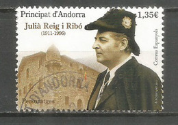 Julià Reig I Ribó . Tabacos Reig (Museo Del Tabaco) Andorra, Timbre Oblitéré, 1 ère Qualité. Haute Faciale 2017.AND.ESP - Used Stamps