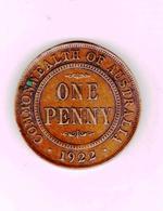 Australian 1 Penny 1922, King George V, London Observe - Penny