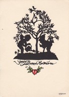 AK Der Lebensbaum - Kinder Engel Zwerg - Scherenschnitt - Plischke-Karte - 1955 (39992) - Silhouettes