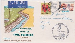 Australia 1968 9th International Congress Of Soil Science FDC - Bolli E Annullamenti