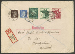 GERMANY: 19/JUL/1944 Strassburg - Bruneck, Registered Cover With Nice 5-color Postage, And Arrival Backstamp, Very Inter - Andere & Zonder Classificatie