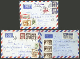 GERMANY: MIXED POSTAGES: 12 Covers Sent To Argentina To "Poste Restante", With German Franking Along Argentina Postage T - Autres & Non Classés