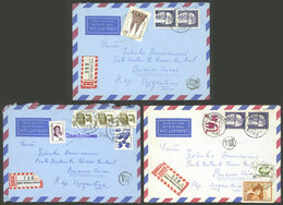 GERMANY: MIXED POSTAGES: 12 Covers Sent To Argentina To "Poste Restante", With German Franking Along Argentina Postage T - Andere & Zonder Classificatie