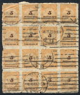 GERMANY: Lot Of Blocks Of 4 Or Larger Of Stamps Of The Inflation Period, All Used. Although Some Examples Have Minor Def - Verzamelingen