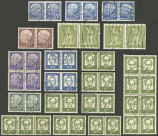 WEST GERMANY: Lot Of Used Horizontal Pairs And Larger Blocks, All Of Very Fine Quality, Michel Catalog Value Over Euros  - Other & Unclassified