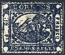 ARGENTINA: GJ.11C, IN Ps. INDIGO BLUE, Mint, Thinned On Reverse But With Very Good Front And Spectacular Color! - Buenos Aires (1858-1864)