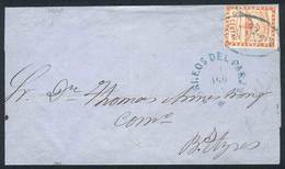 ARGENTINA: GJ.1, 5c. Red Franking A Folded Cover To Buenos Aires, With Double Ogive FRANCA Cancel And PARANÁ Datestamp,  - Unused Stamps