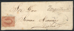 ARGENTINA: GJ.20, 3rd Printing, On Folded Cover To Potosí, Dated Salta 22/MAR/1868, With Mute Dotted Cancel Along "rococ - Brieven En Documenten